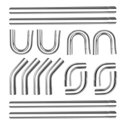 KAX® 2" Aluminized Steel Universal DIY Rod Builder Custom Exhaust Pipe Kit 16Pcs