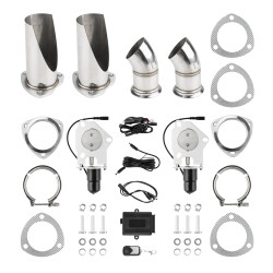 3 Inch Dual Electric Exhaust Cutout Be-Cut Pipe Kit with Remote Control | KAX®