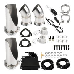 3 Inch Dual Electric Vacuum Valve Exhaust Cutout Be-Cut Pipe Kit with Remote Control | KAX®