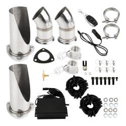 2.5 Inch Dual Electric Vacuum Valve Exhaust Cutout Be-Cut Pipe Kit with Remote Control | KAX®