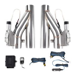 2.5 Inch Dual Electric Exhaust Cutout Kit with Remote Control | KAX®