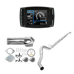 2008-2010 6.4L Powerstroke Delete Kit 5" Downpipe Back Exhaust DPF/EGR(Silver)/DEF All-in-One