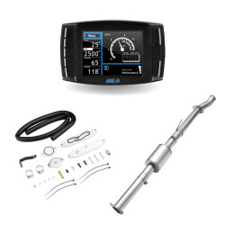 2017-2019 6.7L Powerstroke Delete Kit 4" Race Pipe W/Muffler/Diesel Tuner V2/EGR(Silver) All-in-One