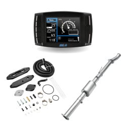 2017-2019 6.7L Powerstroke Delete Kit 4" Race Pipe W/Muffler/Diesel Tuner V2/EGR(Black) All-in-One