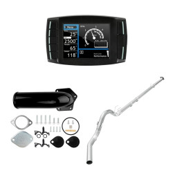 2008-2010 6.4L Powerstroke Delete Kit 4" Downpipe Back Exhaust/EGR(Black)/DEF All-in-One