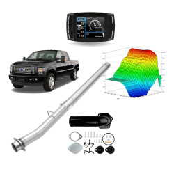 2008-2010 6.4L Powerstroke Delete Kit 4 Inch Straight Pipe/EGR(Black)/DEF All-in-One