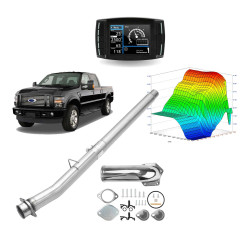 2008-2010 6.4L Powerstroke Delete Kit 4 Inch Straight Pipe/EGR(Silver)/DEF Delete All-in-One