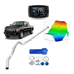 2008-2010 6.4L Powerstroke Delete Kit 4" Downpipe Back Exhaust/EGR(Blue)/DEF All-in-One