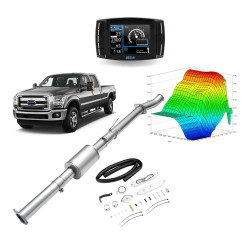 2011-2014 6.7L Powerstroke Delete Kit Upgraded EGR(Silver)/DEF/4" Race Pipe W/Muffler All-in-One