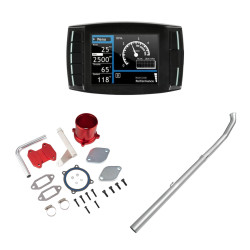 2007.5-2009 6.7L Cummins Delete Kit 4" Straight Pipe DPF/Tuner V1/EGR Delete All-in-One for Ram 2500 3500