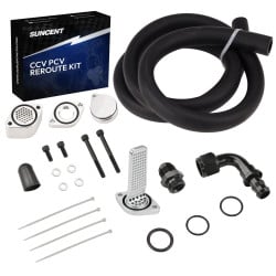 Enhanced 6.7L Powerstroke PCV CCV Delete W/Catch Can For 11-23 F250 F350 F450 F550