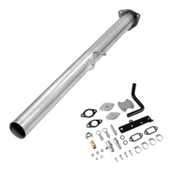 2010-2012 6.7L Cummins 4" Straight Pipe DPF Delete and Silver EGR Delete Kit for Dodge/Ram 2500 3500