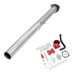 2010-2012 6.7L Cummins 4" Straight Pipe DPF Delete and Red EGR Delete Kit for Dodge/Ram 2500 3500