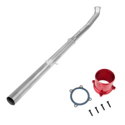 2010-2012 6.7L Cummins 4" Straight Pipe DPF Delete and Red EGR Throttle Valve Delete for Dodge/Ram 2500 3500