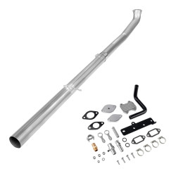 2010-2012 6.7L Cummins 4" Straight Pipe DPF Delete and Silver EGR Delete Kit for Dodge/Ram 2500 3500