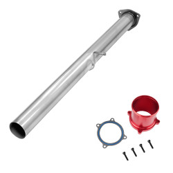 2010-2012 6.7L Cummins 4" Straight Pipe DPF Delete and Red EGR Throttle Valve Delete for Dodge/Ram 2500 3500