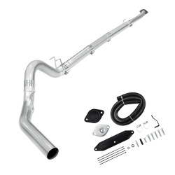 2011-2014 6.7L Powerstroke 5" Downpipe-Back Exhaust DPF Delete and Normal Black EGR Delete Kit for Ford F250/F350