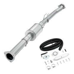 2017-2019 6.7L Powerstroke 4" Race Pipe DPF Delete with Muffler and Normal Silver EGR Delete Kit for Ford F250/F350/F450