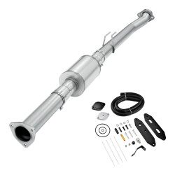 2017-2019 6.7L Powerstroke 4" Race Pipe DPF Delete with Muffler and Upgraded Black EGR Delete Kit for Ford F250/F350/F450