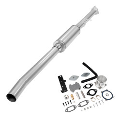 2013-2018 6.7L Cummins 4" Race Pipe DPF Delete W/Muffler and Silver EGR Delete Kit for Ram 2500 3500