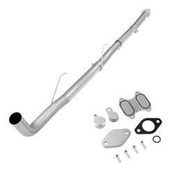 2013-2021 6.7L Cummins 4" Straight Pipe DPF Delete and Silver EGR Delete Kit for Dodge/Ram 2500 3500 Cab & Chassis