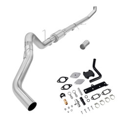 2013-2018 6.7L Cummins 5" Turbo-Back Exhaust DPF Delete W/Muffler and Black EGR Delete Kit for Ram 2500 3500