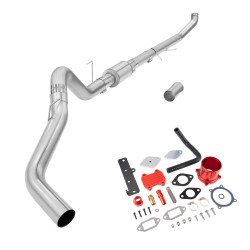 2013-2018 6.7L Cummins 5" Turbo-Back Exhaust DPF Delete W/Muffler and Red EGR Delete Kit for Ram 2500 3500