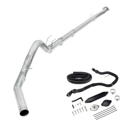 2015-2016 6.7L Powerstroke 4" Downpipe-Back Exhaust DPF Delete and Normal Black EGR Delete Kit for Ford F250/F350/F450