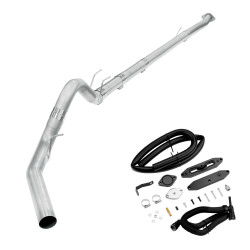 2015-2016 6.7L Powerstroke 4" Downpipe-Back Exhaust DPF Delete and Upgraded Black EGR Delete Kit for Ford F250/F350/F450