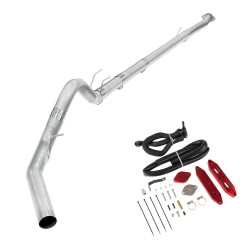 2015-2016 6.7L Powerstroke 4" Downpipe-Back Exhaust DPF Delete and Upgraded Red EGR Delete Kit for Ford F250/F350/F450