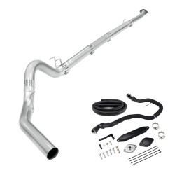 2015-2016 6.7L Powerstroke 5" Downpipe-Back Exhaust DPF Delete and Normal Black EGR Delete Kit for Ford F250/F350