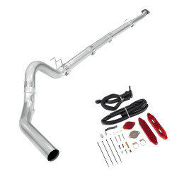 2015-2016 6.7L Powerstroke 5" Downpipe-Back Exhaust DPF Delete and Upgraded Red EGR Delete Kit for Ford F250/F350