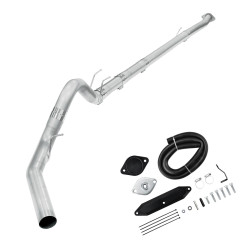 2017-2019 6.7L Powerstroke 4" Downpipe-Back Exhaust DPF Delete and Normal Black EGR Delete Kit for Ford F250/F350/F450