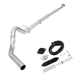 2017-2019 6.7L Powerstroke 5" Downpipe-Back Exhaust DPF Delete and Normal Black EGR Delete Kit for Ford F250/F350