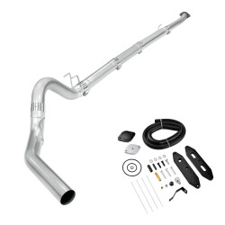 2017-2019 6.7L Powerstroke 5" Downpipe-Back Exhaust DPF Delete and Upgraded Black EGR Delete Kit for Ford F250/F350