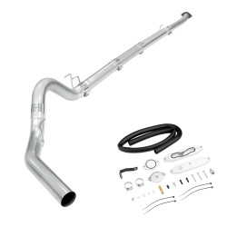 2017-2019 6.7L Powerstroke 5" Downpipe-Back Exhaust DPF Delete and Upgraded Silver EGR Delete Kit for Ford F250/F350