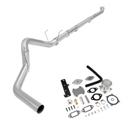 2019-2021 6.7L Cummins 4" Dp-Back Exhaust DPF Delete and Silver EGR Delete Kit for Ram 2500 3500