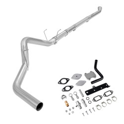 2019-2021 6.7L Cummins 4" Dp-Back Exhaust DPF Delete and Silver EGR Delete Kit for Ram 2500 3500