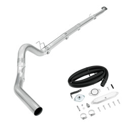 2011-2014 & 2017-2022 6.7L Powerstroke 5" Downpipe-Back Exhaust DPF Delete and Normal Silver EGR Delete Kit for Ford F250/F350