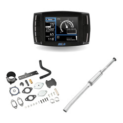 2013-2018 6.7L Cummins Delete Kit 4 Inch Straight Pipe with Muffler/Tuner V2/Black EGR Delete All-in-One for Ram 2500 3500