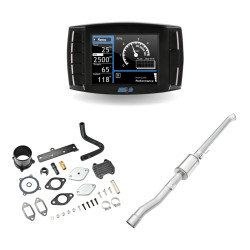 2019-2021 6.7L Cummins Delete Kit 4" Straight Pipe DPF Delete with Muffler/Tuner V2/Black EGR All-in-One for Ram 2500 3500