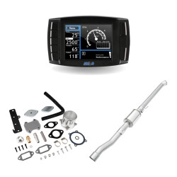 2019-2021 6.7L Cummins Delete Kit 4" Straight Pipe DPF Delete with Muffler/Tuner V2/Silver EGR All-in-One for Ram 2500 3500