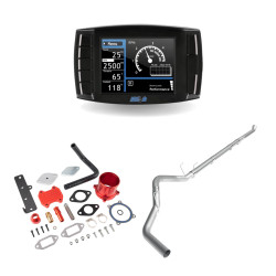 2019-2021 6.7L Cummins Delete Kit 4" Downpipe-Back Exhaust/Diesel Tuner V2/Red EGR All-in-One for Ram 2500 3500