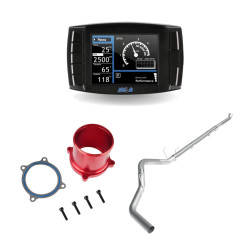 2019-2021 6.7L Cummins Delete Kit 4" Downpipe-Back Exhaust/Tuner V2/Red EGR Throttle Valve Delete All-in-One for Ram 2500 3500