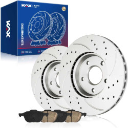 2012-2018 Ford Focus(More Available) Front Drilled and Slotted Ceramic Brake Pad & Rotor Kit