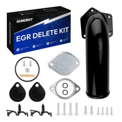 2008-2010 6.4 Powerstroke EGR Valve Delete Kit with Intake Elbow (Black) for Ford F250 F350 F450 F550 Turbo Diesel