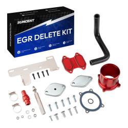 2010-2014 6.7L L6 Cummins Turbo Diesel EGR Delete Kit Throttle Valve Cooler (Red) for Dodge Ram 2500 3500 Suncent®