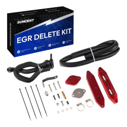2015-2016 6.7L V8 Powerstroke Diesel EGR Delete Kit with Coolant Bypass (Upgrade, Red) for Ford F250 F350 F450 F550 Super Duty