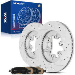 2009-2012 Chevrolet Colorado/GMC Canyon Front Drilled and Slotted Ceramic Brake Pad & Rotor Kit