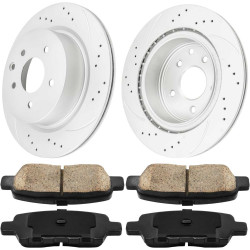 2009-2013 INFINITI G37(More Available) Rear Drilled and Slotted Ceramic Brake Pad & Rotor Kit